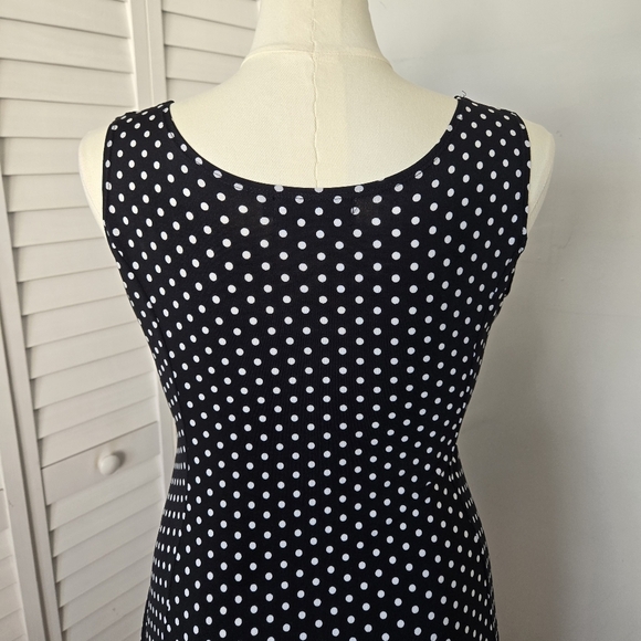 Black and White Polka Dot Skater Dress Women's L Retro Classic Pinup Rockabilly - Picture 7 of 11